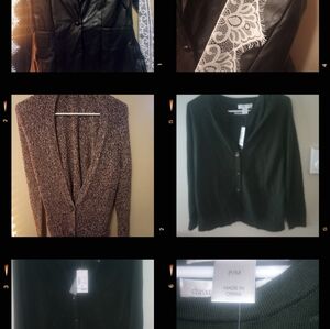 Various lightweight cardigans, button down and tops